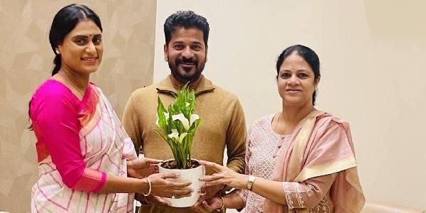 YS Sharmila met CM revanth reddy